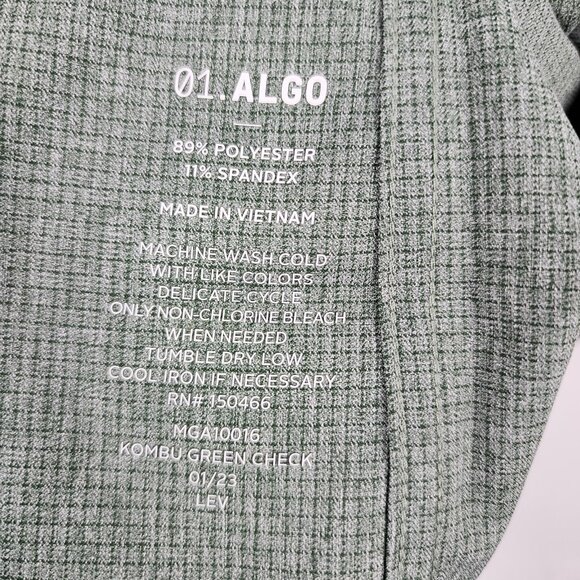 01.Algo Dress Shirt Mens XL Kombu Green Check L/S Performance Button Up - Picture 6 of 6